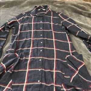 Zara Navy and Red Plaid Mini Dress